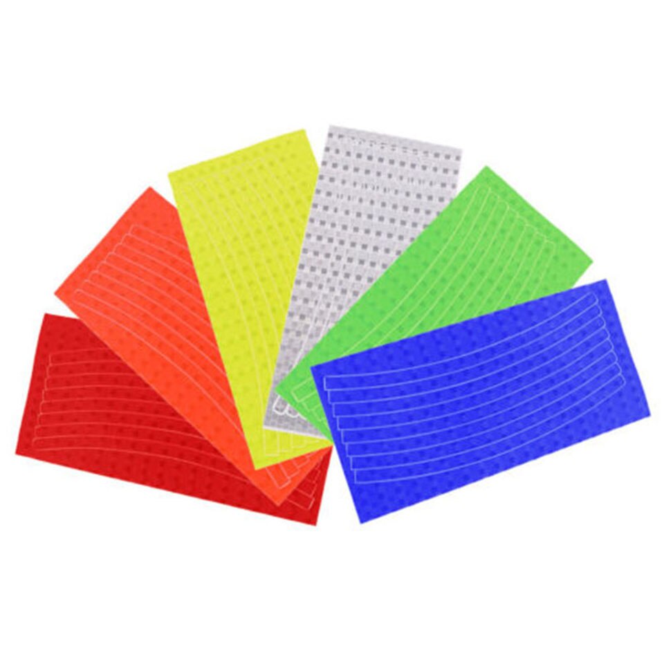 16 Strips Bike Sticker Decals Reflective Stickers Strip Bicycle Motorcycle Reflective Tape Sticker Bicycle Wheel Bike Accessorie: Multi 6pcs