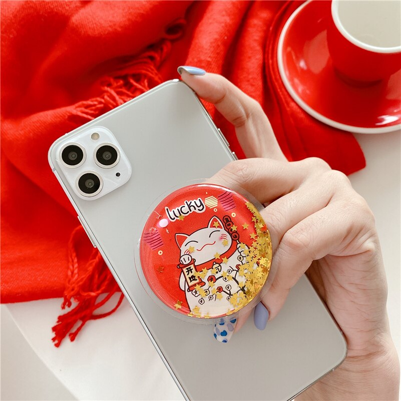 Nuovo anno di Supporto Del Telefono per il Telefono Mobile Universale Espansione Del Basamento di Barretta Holder Cute Cartoon Pieghevole Staffa per il iPhone Huawei: 1