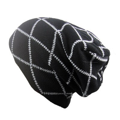 Gorros de abrigo gruesos de punto para hombre, gorro de Color liso, elástico, para primavera, otoño e invierno,