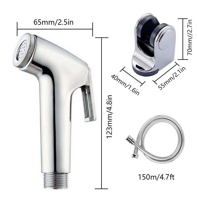 1PC Hand Bidet Spray High Water Pressure ABS Plastic Small Handheld Bathroom Shower Chrome Shattaf Portable Toilet Sprayer Jet