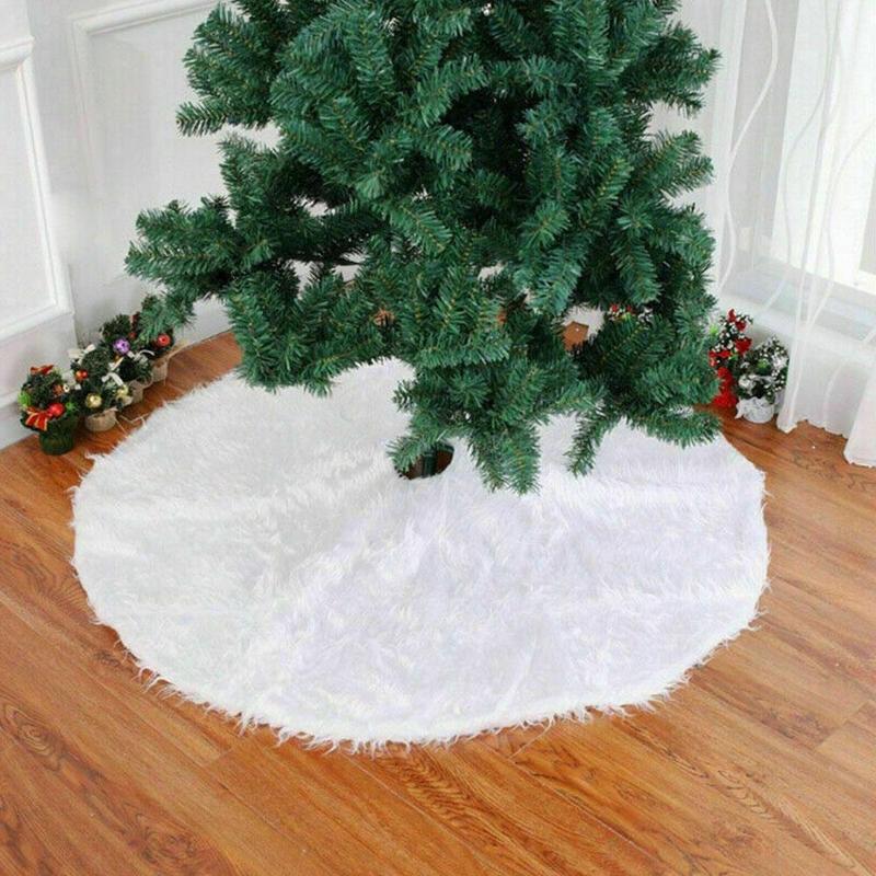 Christmas Ornaments And Products Pure White Christmas Plush Tree Skirt