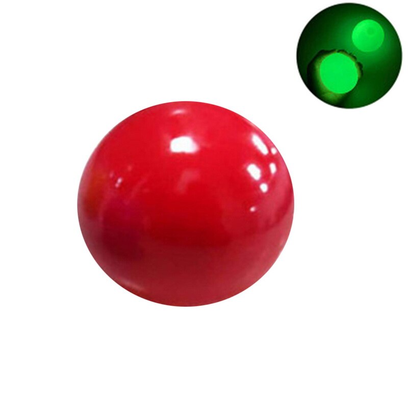 Mugoyrt Stick Wall Ball Decompression Sticky Target Catch Throw Luminescent Random Color Ball Kids: 1pc in glow red