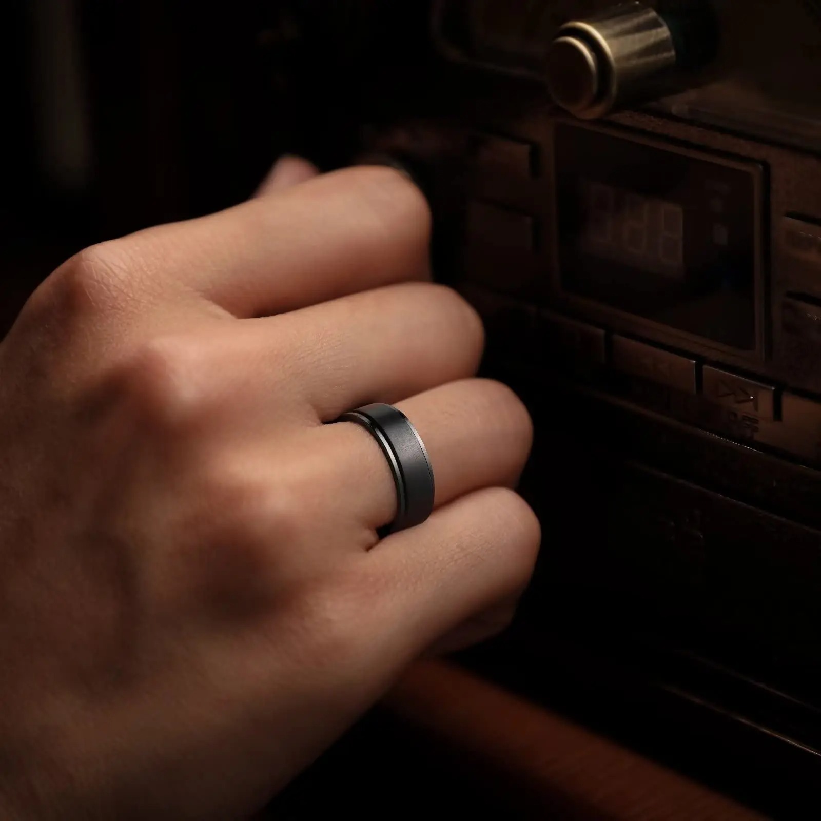 Edelstahl Angst zappeln Spinner Ringe für Männer cool Punk Spinnen Drehen Ringe für männer Anti betonen Hochzeit Band Schmuck