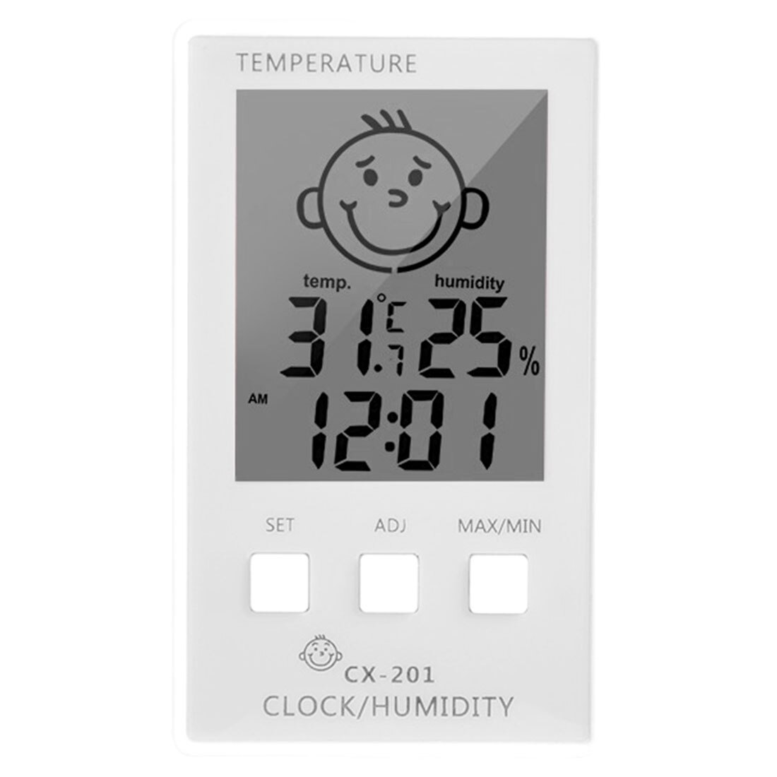 3 in 1 Digital Clock Temperature Hygrometer Logger Meter Thermometre Higrometre Indoor Thermometer for Baby Room/ Bathroom