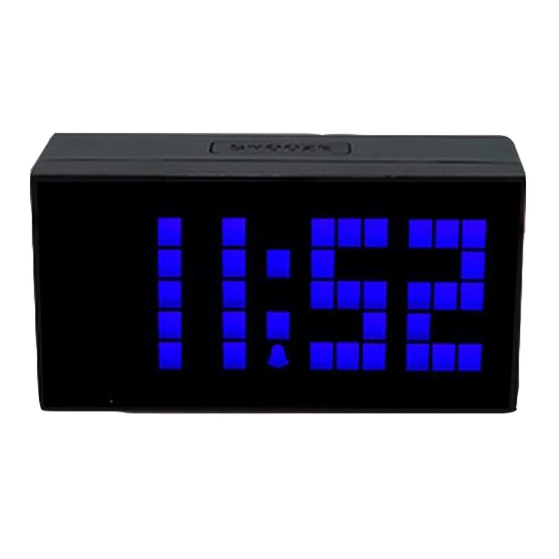 Digitale klok groot groot jumbo led snooze wandklok bureauklok led klok digitale thermometer datum binnenklok kalender: Blauw