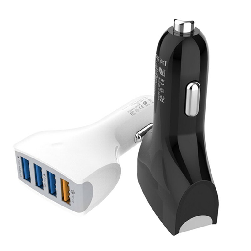10 Stks/partij Snelle 4 Usb Car Charger Quick Charge 3.0 Telefoon Autolader Qc 3.0 Usb Auto Lading 4 Poort draagbare Oplader