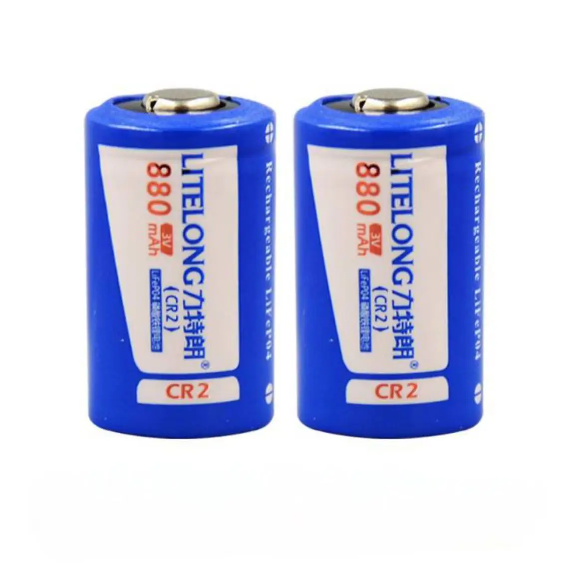 3v cr2 laddningsbara batterier 880 mah lifepo 4 litiumbatterier inspelare kamerabatteri dubbelfunktion  cr2/cr123a laddare: Lila