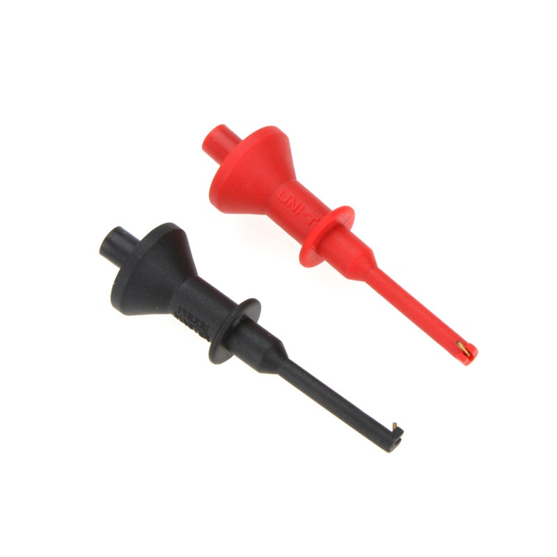 Testklämma multimetrar uni-t ut -c01 två par tillbehör 62mm sond längd bärbar apparat testning test krok klämma ut -c01