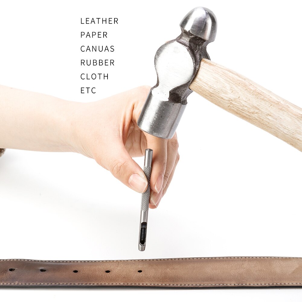 Holle Punch Set, Riem Punch, Ronde Gat, Holle Gat Punch Set, Lederen Punch, punch (6 Stuk)