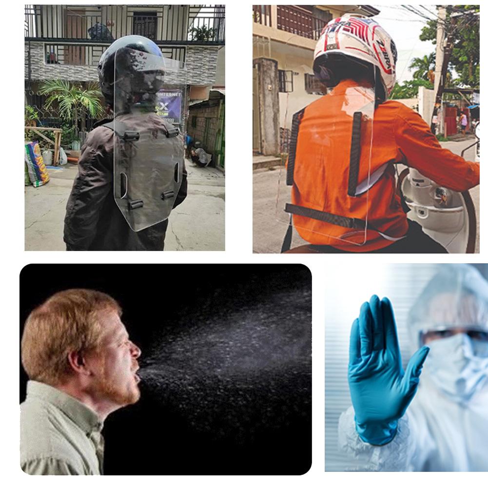 Motorcycle Acrylic Barrier Electric Vehicle Isolation Board with Strap Transparent Portable Scooter Isolation Panel Shield