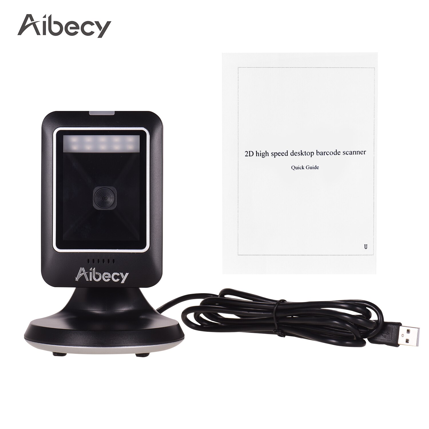 Aibecy 1D/2D/QR MP6300Y Omnidirektionale Barcode Scanner USB Verdrahtete Bar Code Leser CMOS Hand-Freies QR Code Scanner für Einzelhandel