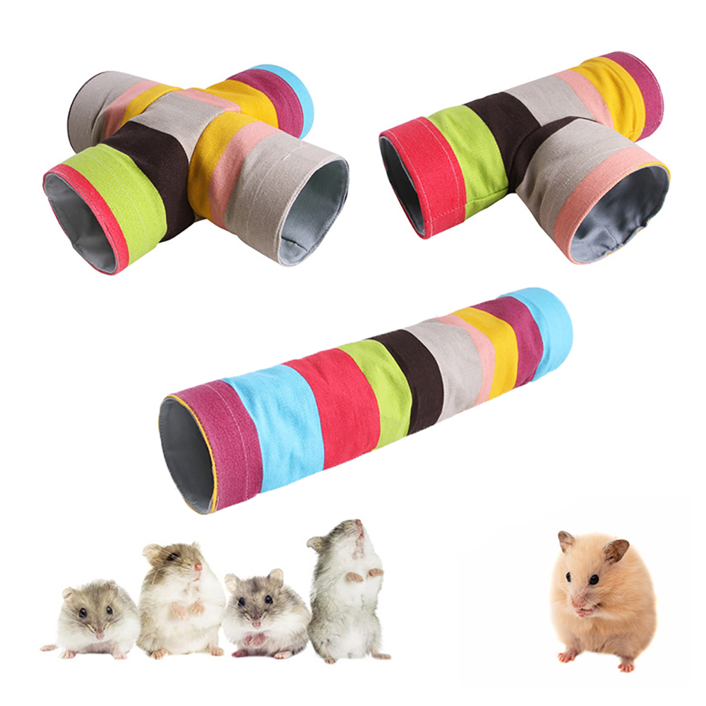 Rainbow Hamster Tunnel Squirrel Tunnel Tube Small Guinea Pig Hamster Collapsible Tunnel Channel Warm Small Pet Toy