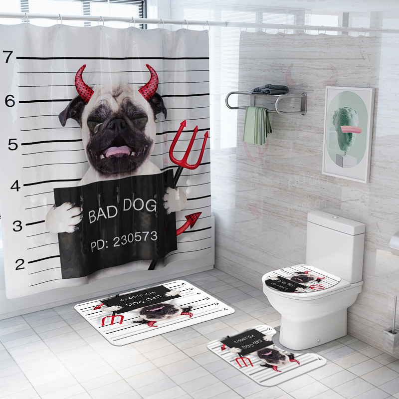 Zeegle-rideau de douche avec tapis de bain | Rideau de bain en tournesol, tapis sur pied antidérapant, tapis de sol, paillasson lavable, tapis de pieds et de toilettes: YL87SY233