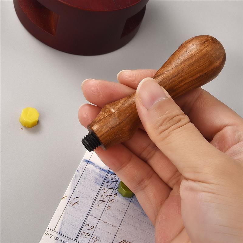 retro Stempel Holzgriff Antike Metall Dicht Griff Hochzeit Einladungen Wachs Dichtung Stempel DIY Handgemachte Kunst Handwerk