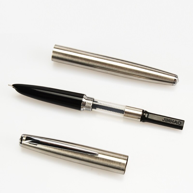 Financial Tip 0.38mm Extremely Fine Fountain Pen Stainless Steel Classic Body Ink Pens Student School Office Stationery