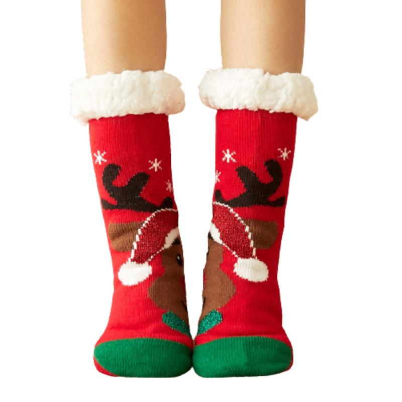 Women Winter Cozy Fuzzy Sherpa Fleece-lined Warm Thermal Non-Skid Slipper Socks Warm Sports Socks Basketball Outdoor Activities: 07