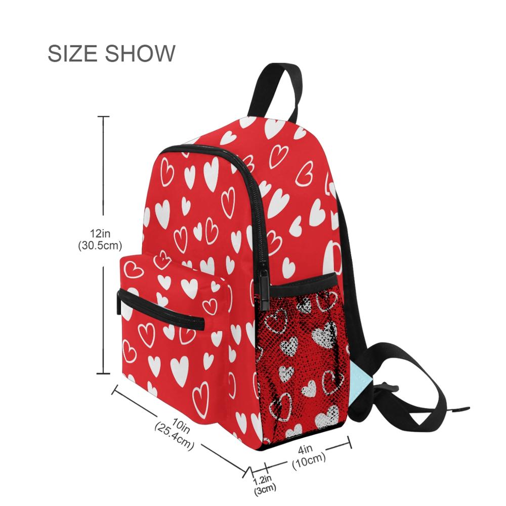 Sytle coreano escola mochila crianças sacos de livro saco de escola das crianças para as meninas à prova d' água Coração Vermelho impresso bagpack mochila feminina