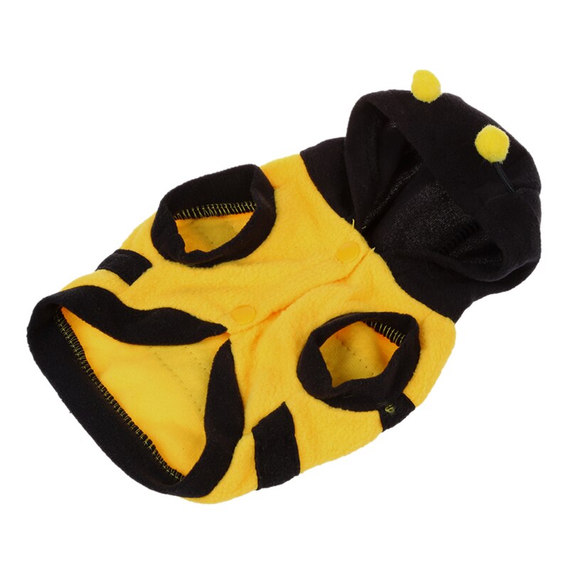 Warm Pluche Bee Type Hoodie Pet Hond Kat Puppy Jas Trui Bovenkleding Maat S