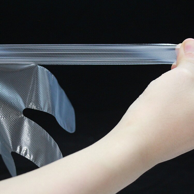 Guantes desechables de plástico transparente para cocina, manoplas sanitarias de un solo uso para el hogar y el baño, 100-500 Uds.