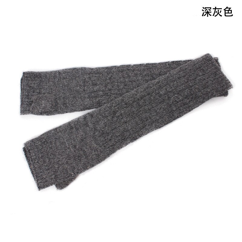 Ensfarget håndstrikkede damehansker håndledd langarm varmere vinter fingerfri strikkevott