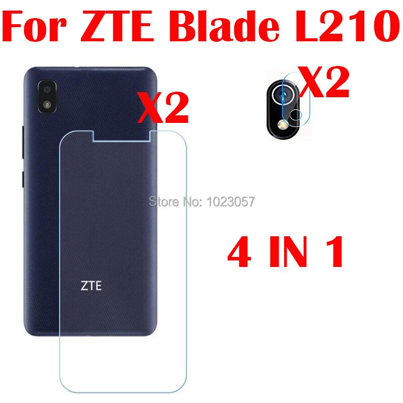 3-in-1 Case + Camera Tempered Glass On For ZTE Blade L210 ScreenProtector Glass For ZTE Blade L210 2.5D Glass: 4 in 1