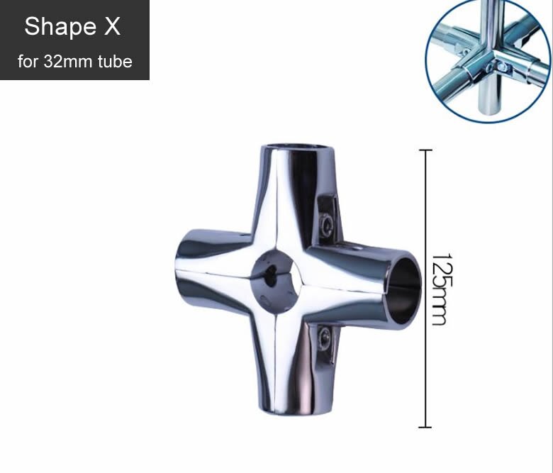 Beautiful Alloy tube connector for 32mm diameter Stainless steel tube/pipe,clamp,Clothes Display rack Connector fittings: Shape X