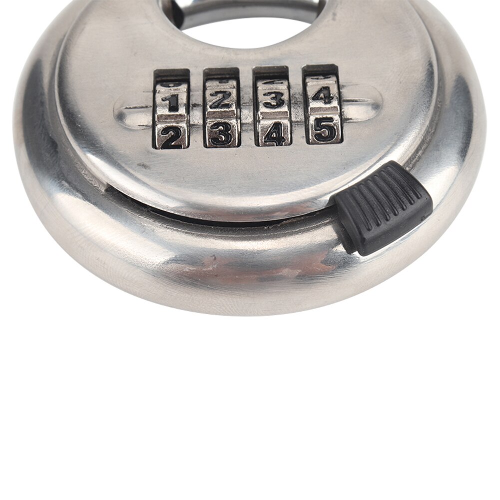 Discus Padlock 4 Digit Combination Gate Fence Lock 70mm Stainless Steel Keyless Unique Parts Portable Car Ornaments