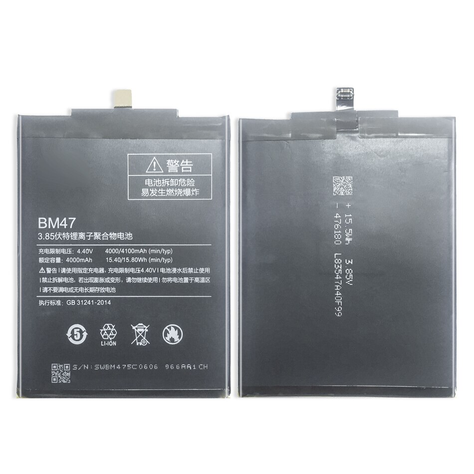 Bateria bm47 para xiaomi redmi 4x 3 3s 3pro/redmi 5 plus 5a/redmi note 4 4x bataria 5a 3 pro bm 47 46 bn 41 43 bm46 bn41 bn43