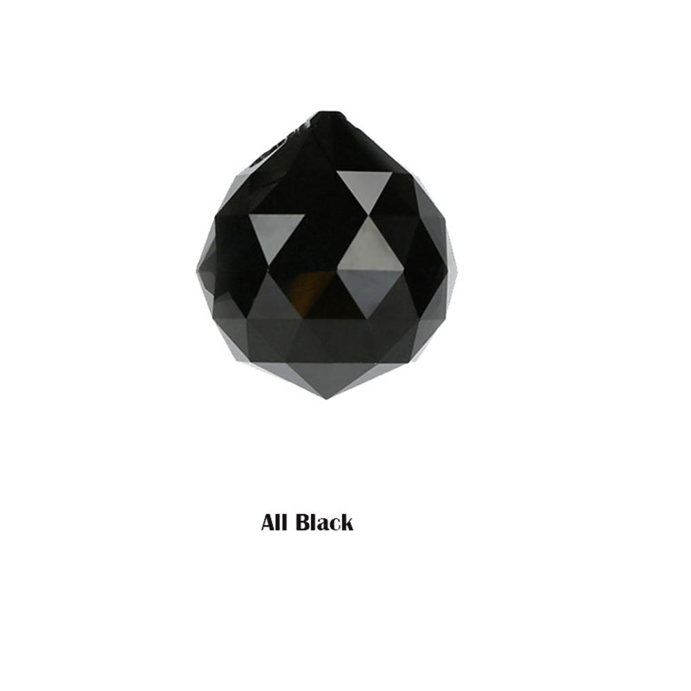20/30/40mm cor múltipla bola de iluminação cristal feng shui lâmpada prisma bola arco-íris sun catcher casa decoração festa casamento ornamento: 20MM  black