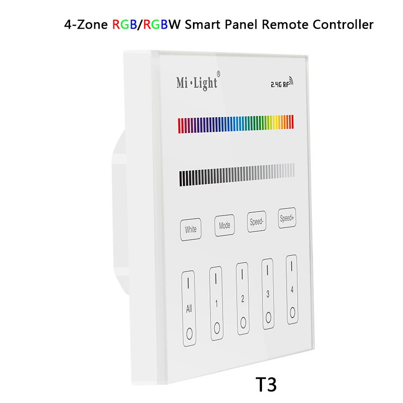 Miboxer smart touch panel dæmpbar dæmpning/ct/rgb/rgbw/rgb+cct led strip lys controller 2.4g trådløs fjernbetjening  p1/p2/p3/t1/t2/t3: T3