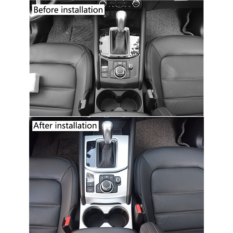 1Set for Mazda CX-5 CX5 - Car Gear Shift Box Central Control Panel Cover Cup Holder Sticker Trim Strip