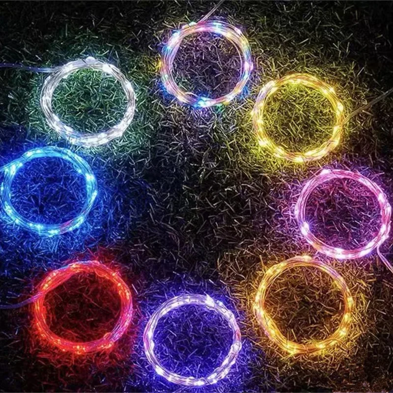 Solar Twinkle String Lights Outdoor LED Copper Wire Light Landscape Camping Garden Christmas Patio Party Wedding Tree Decoration