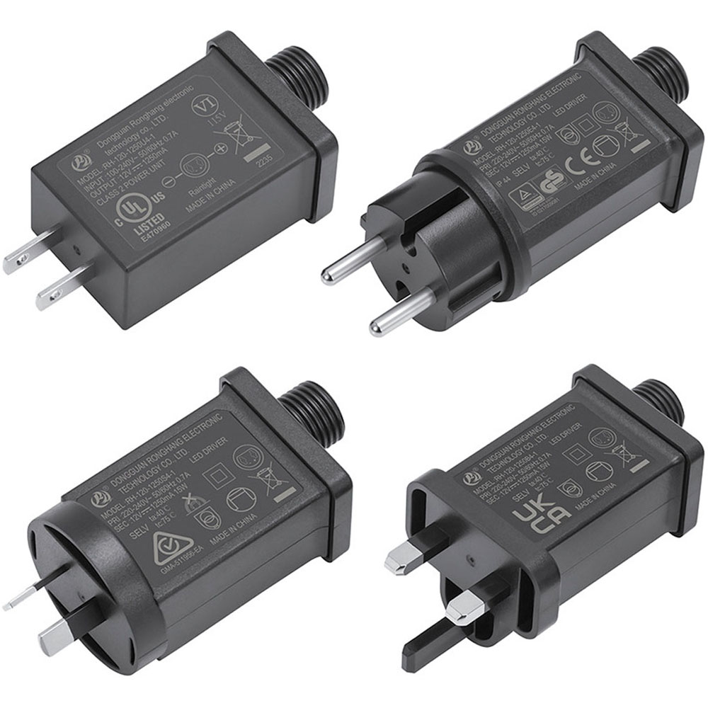 12V 1000mA/1250mA/1500mA Voeding Converter IP44 Waterdichte Transformator US/EU/AU/UK plug Vervang Yard Opblaasbare LED Adapter