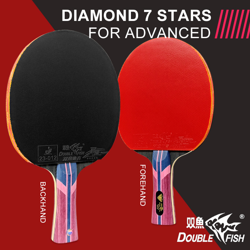 DUBBELE VIS Tafeltennisracket Diamond 7-sterren professionele pingpongracket Paddle 5 hout Carbon Bat Goede snelheid en controle