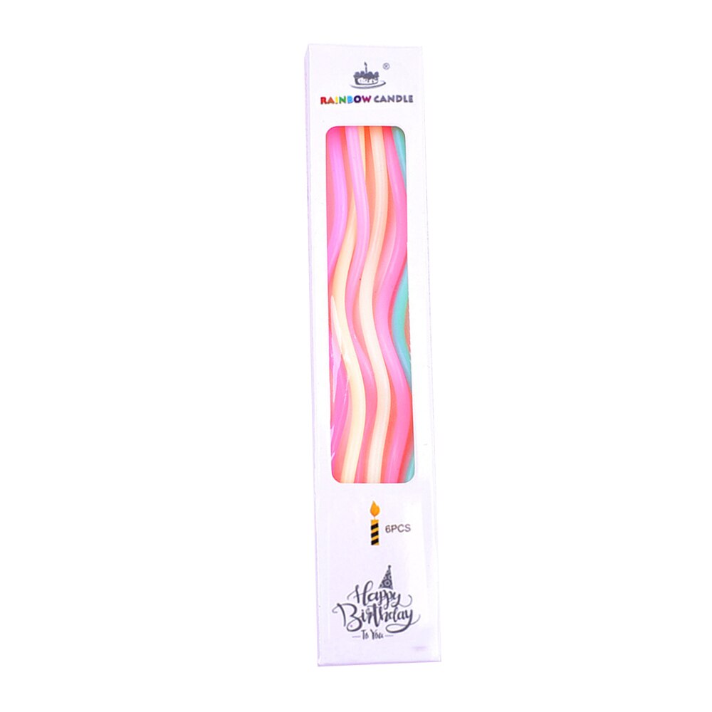 Threaded Birthday Cake Candle Curved Cake Birthday Candles Long Thin Candles For Birthday Wedding Party Decorations Supplies: 06