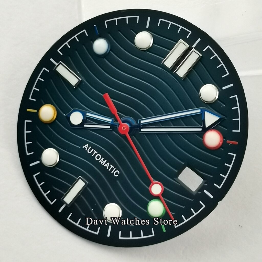 31Mm Steriele Blue Wijzerplaat + Horloge Handen Fit NH35 NH36 Beweging Horloge Onderdelen