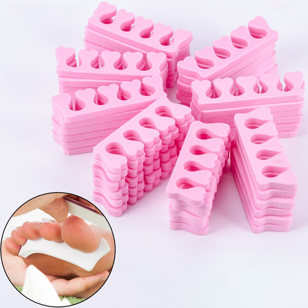 Separador de algodón para dedos de las manos, esponja de espuma suave de 50 piezas, divisor de algodón para uñas, herramientas de manicura y pedicura