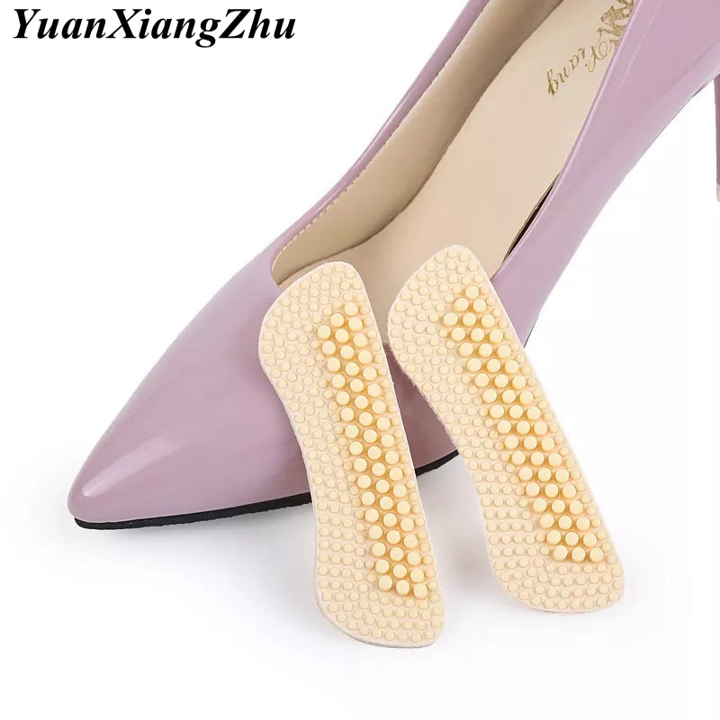 1Pair Massage Silicone Inserts Soft Sticky Silica Gel Fabric Shoe Pads Liner Grips Back Heel Inserts Insoles