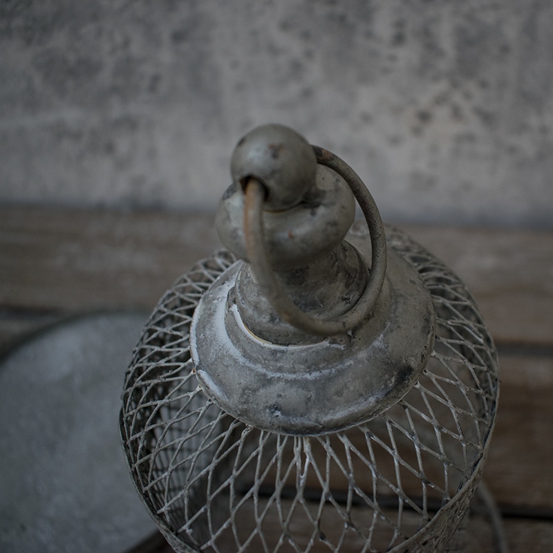 small handcrafted rustic retro decorative bird cage wire mesh