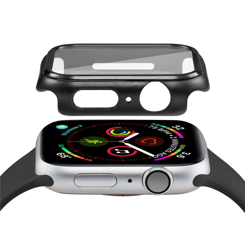 For apple watch matt etui beskyttelse pc beskytter deksel coque for iwatch 44 mm 42mm 38 40mm 2 3 4 5 tilbehør