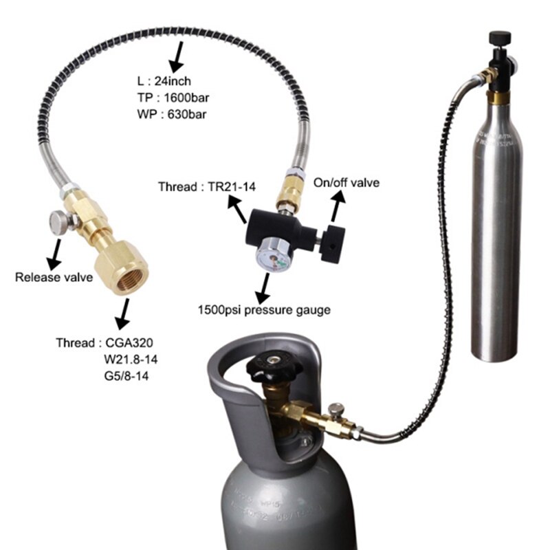 Sodastream soda club  co2 karbondioksid sylinder adapter  w21.8-14