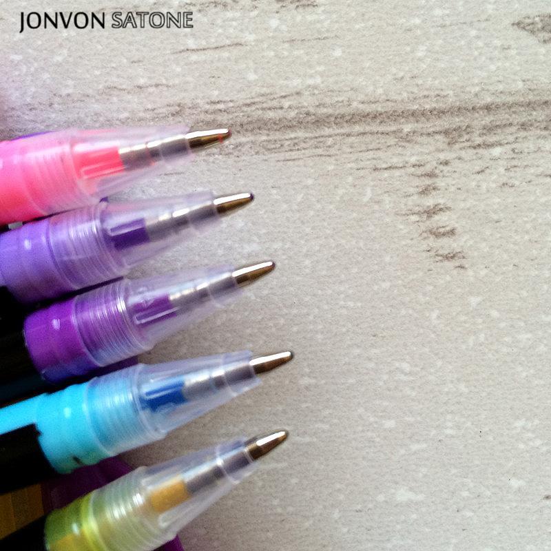 Jonvon satone 48 farger penn funksjon penner maleutstyr skrivesaker tegnetusjer penn escolar skrivegel skoleutstyr