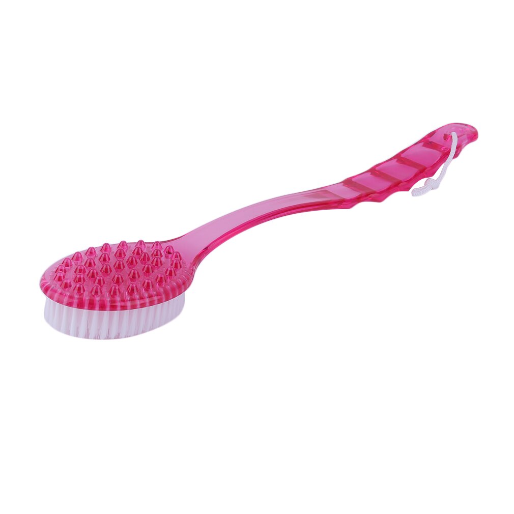 Cepillo para ducha de baño con mango largo, cepillo para frotar la piel y la espalda, accesorios para el cuidado de la salud y el cuerpo, herramienta de frotamiento: Pink