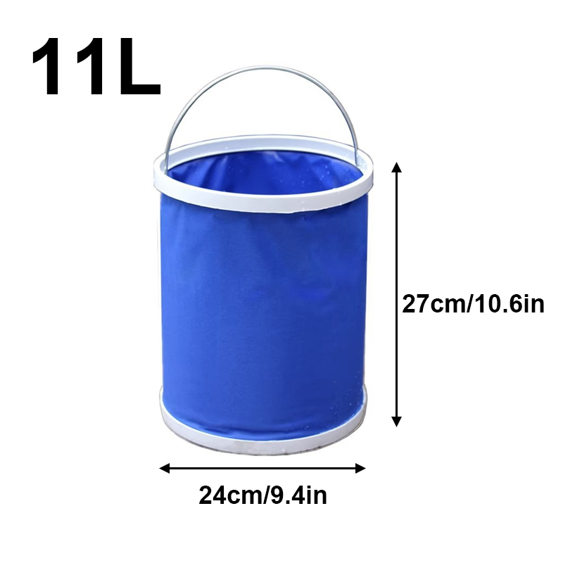 Cubo plegable para coche de 9/11/13L, cubos para lavado de coches de tela Oxford, cubo plegable portátil, multifuncional, resistente al agua: Marrón