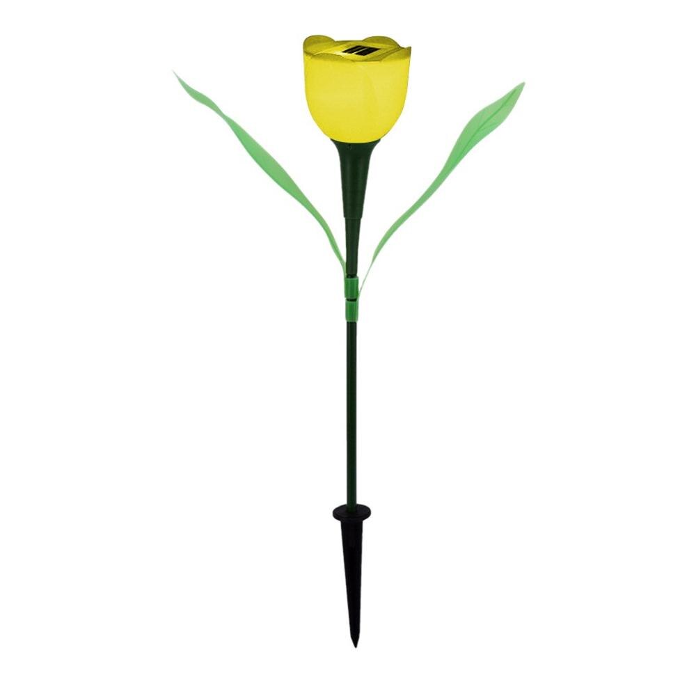 Solar Verlichting Buiten Led Tulip Bloem Lamp Multi-color Waterdichte Tuin Yard Path Gazon Verlichting: Yellow