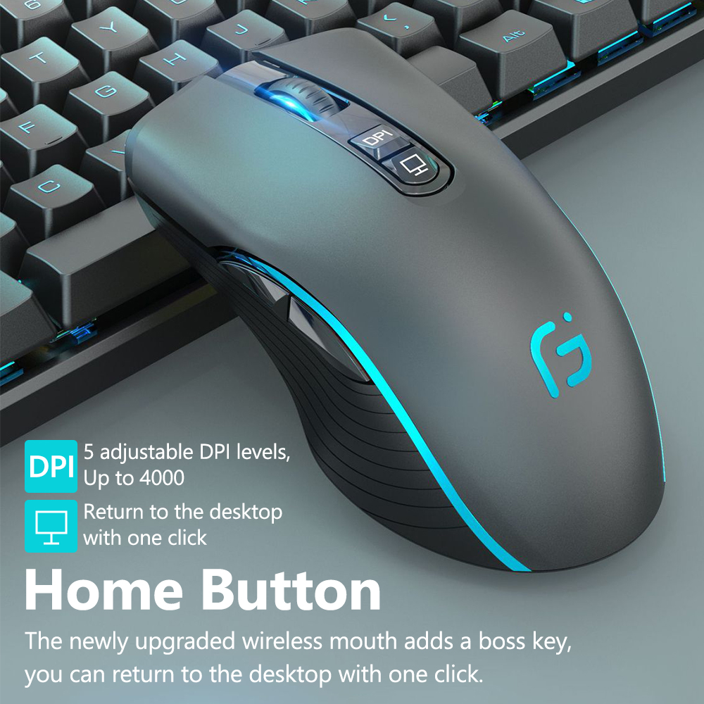 VicTsing-ratón inalámbrico X9 2,4G, accesorio con Bluetooth 5,0, recargable, 4000DPI, ajustable, ultrafino, silencioso, ergonómico, para ordenador portátil y PC