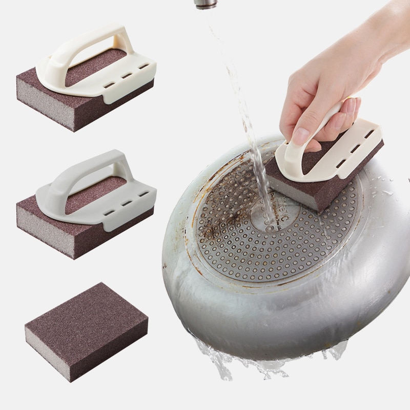 Emery Sponge Brush for Removing Rust Kitchen Tool Cleaning Descaling Rub Kichen Accessories Clean Wash Nano Melamine Pot