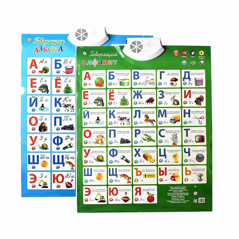 JSXuan Russische Alphabet Reden Poster Russland freundlicher Bildung spielzeug Elektronische lernen Poster Pädagogisches Phonetische Diagramm Kind