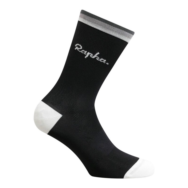 Chaussettes de Sport en plein air à Compression, Orange, pour hommes, cyclisme, vélo de route,: Black