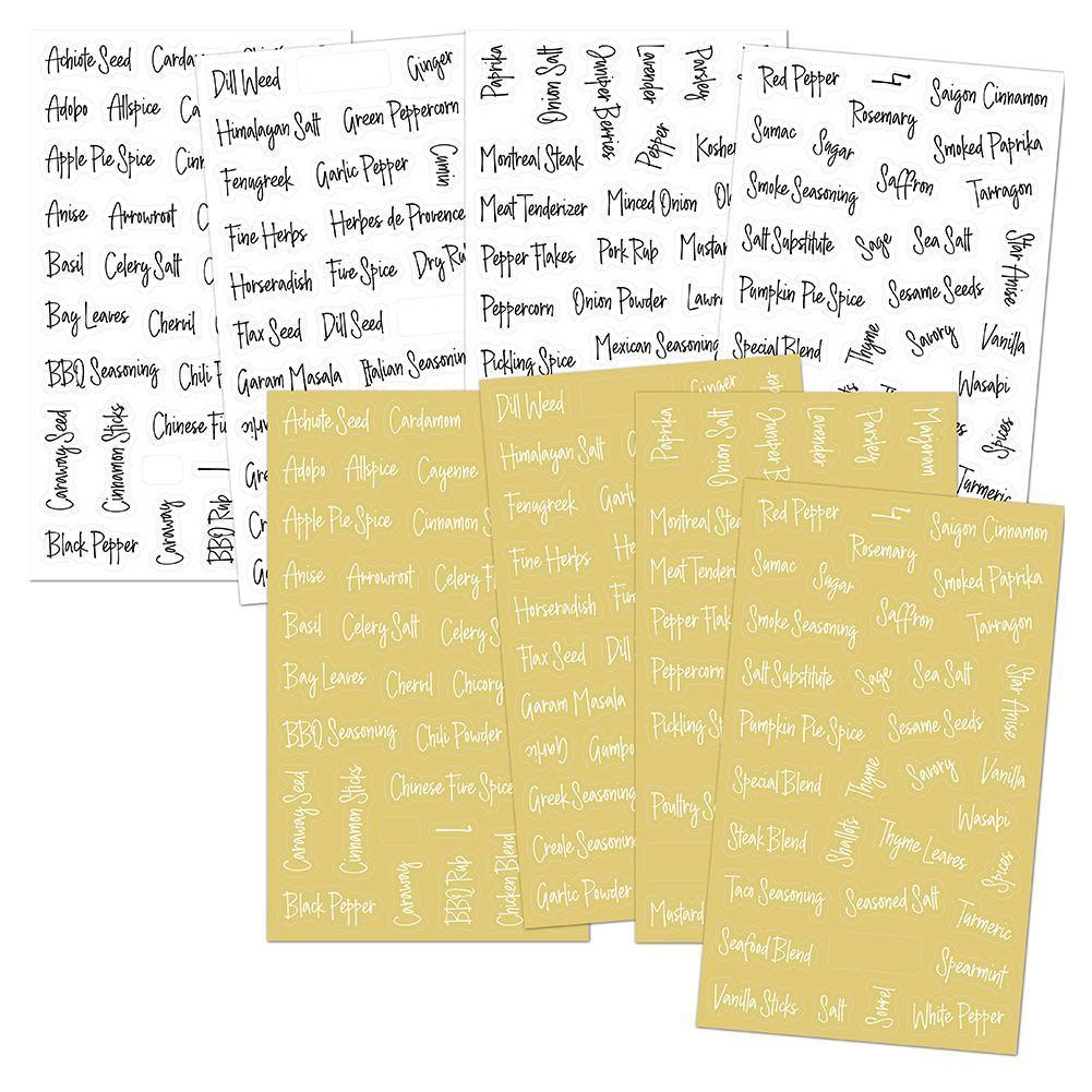 144/274/132pcs Farmhouse Pantry Labels Kitchen Jars Bottle Container Label Transparent Waterproof Pantry Stickers Food Jar Label: 274pcs